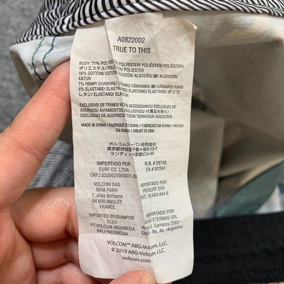 Volcom Boardshorts Mens 40 Blue Burch Stoney Drawstring Stretch Surfing Swimwear - Picture 10 of 13